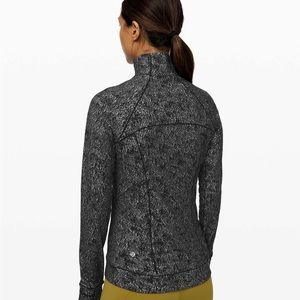 Lululemon Outrun the Elements 1/2 Zip Misted Black and White Sz 4